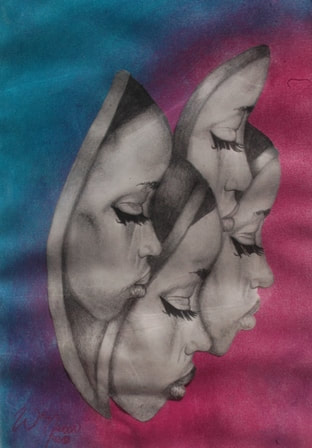 illustration of four girls faces